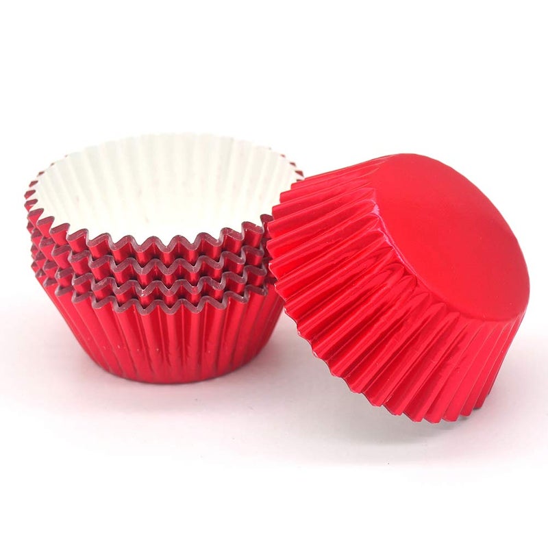 Mombake Standard Red Foil Cupcake Liners Muffin Baking Cups for Party and More, 100-Count - Image 4